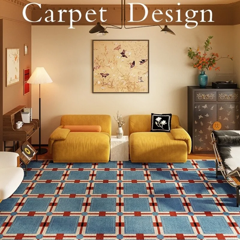 Home Textiles Online - Tappeto Retrò a Quadri per Soggiorno,