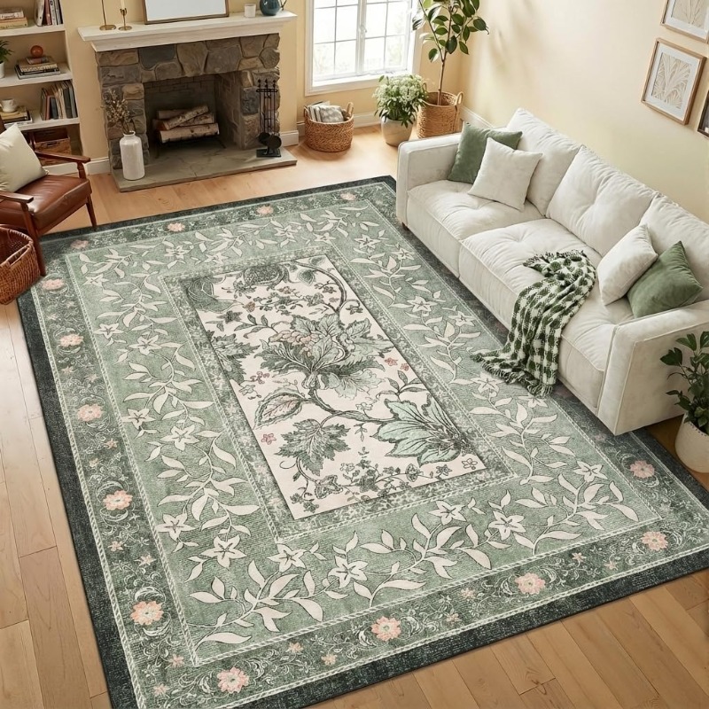Home Textiles Online - Tappeto con stampa vegetale retrò per